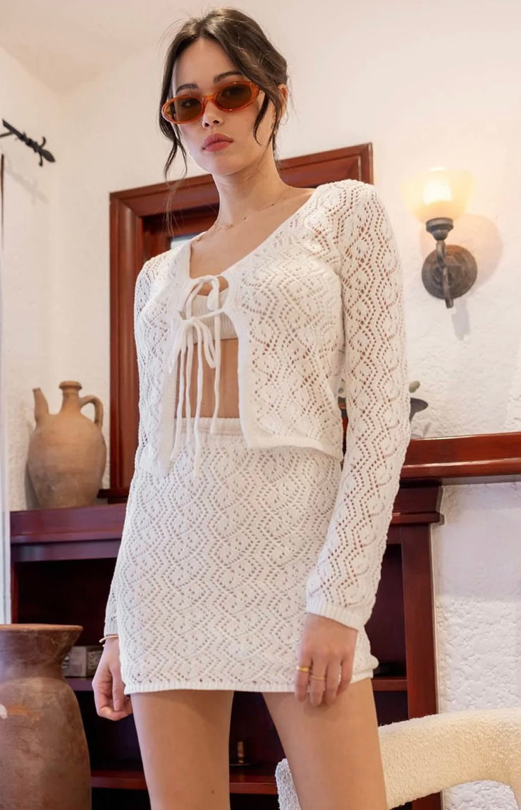 Ivory hotsell crochet cardigan