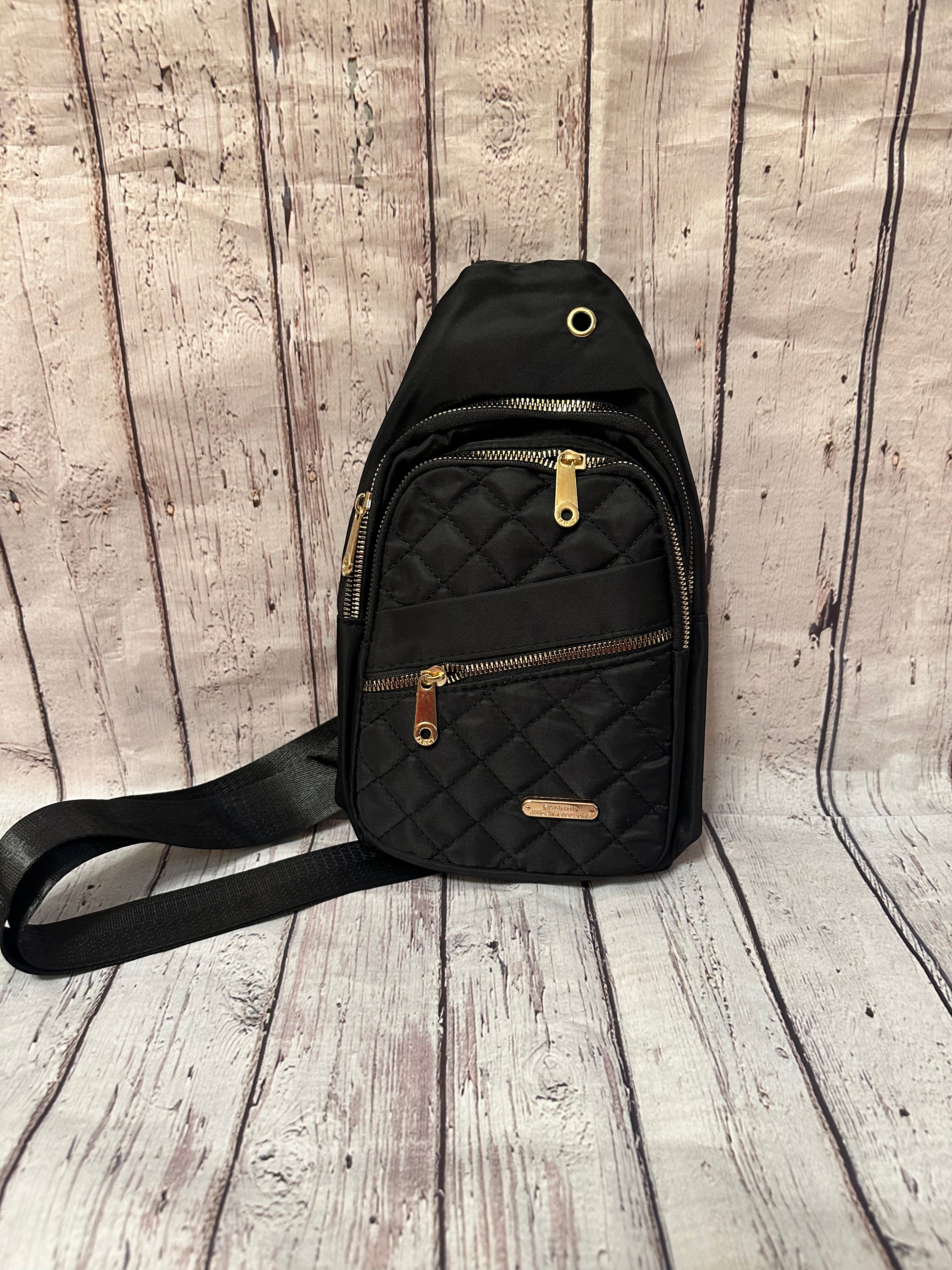 Black and gold online sling bag