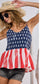 America Flag Smocked Top