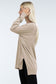 Hi-Low Hem Front Seam Sweater