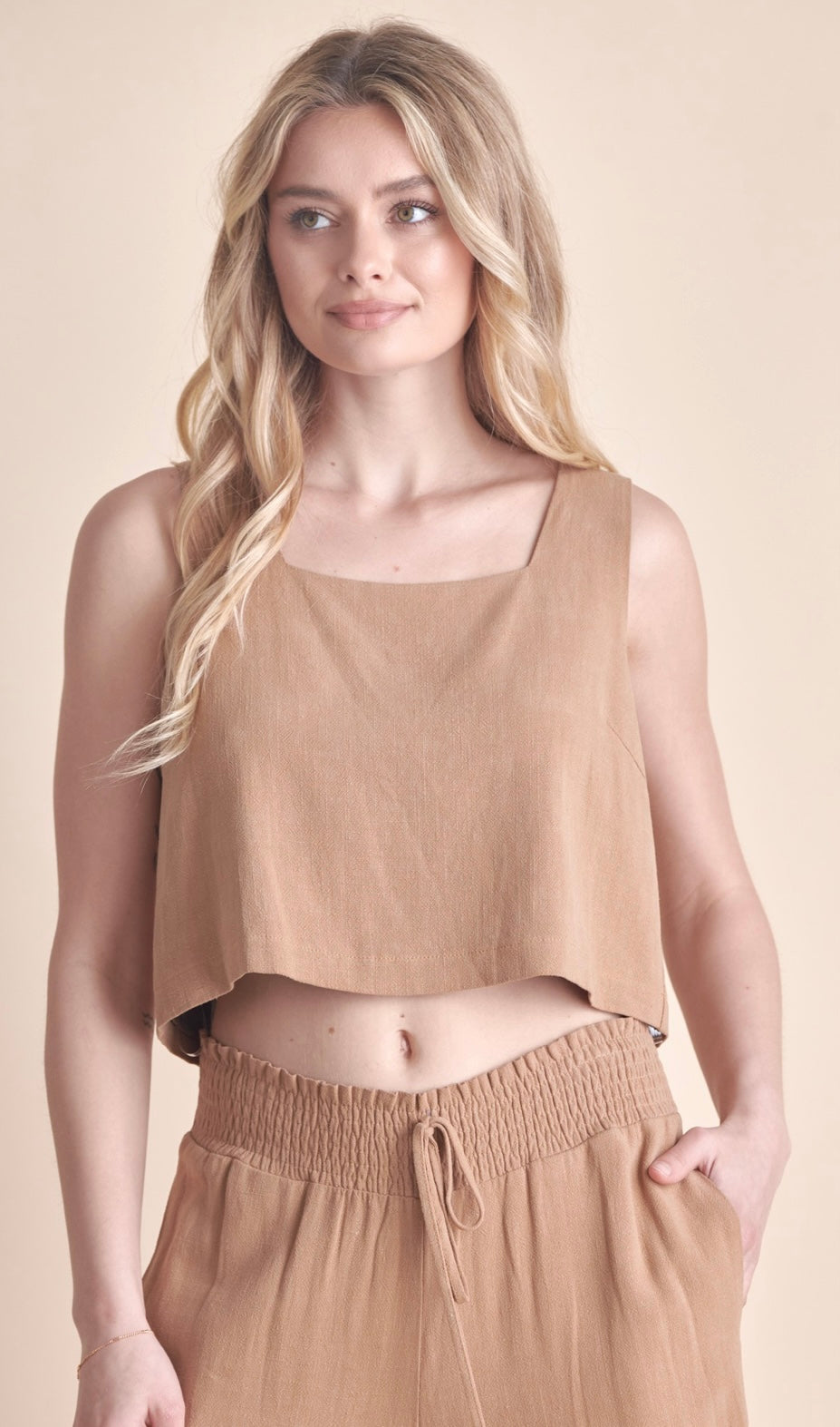 Soft Linen Square Neck Tank