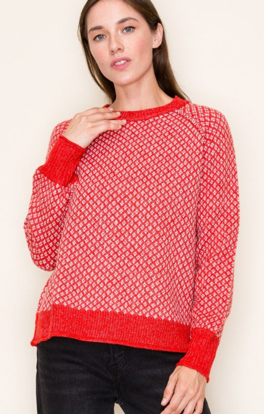 Textured Balloon Sleeve Sweater