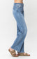 Judy Blue Mid Rise Vintage Wash Wide Leg