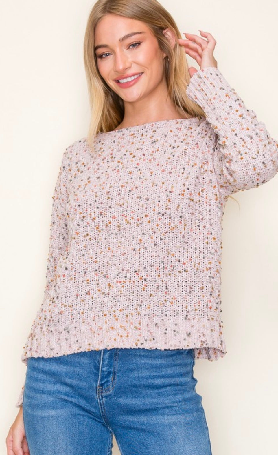 Colorful Popcorn Yarn Pullover