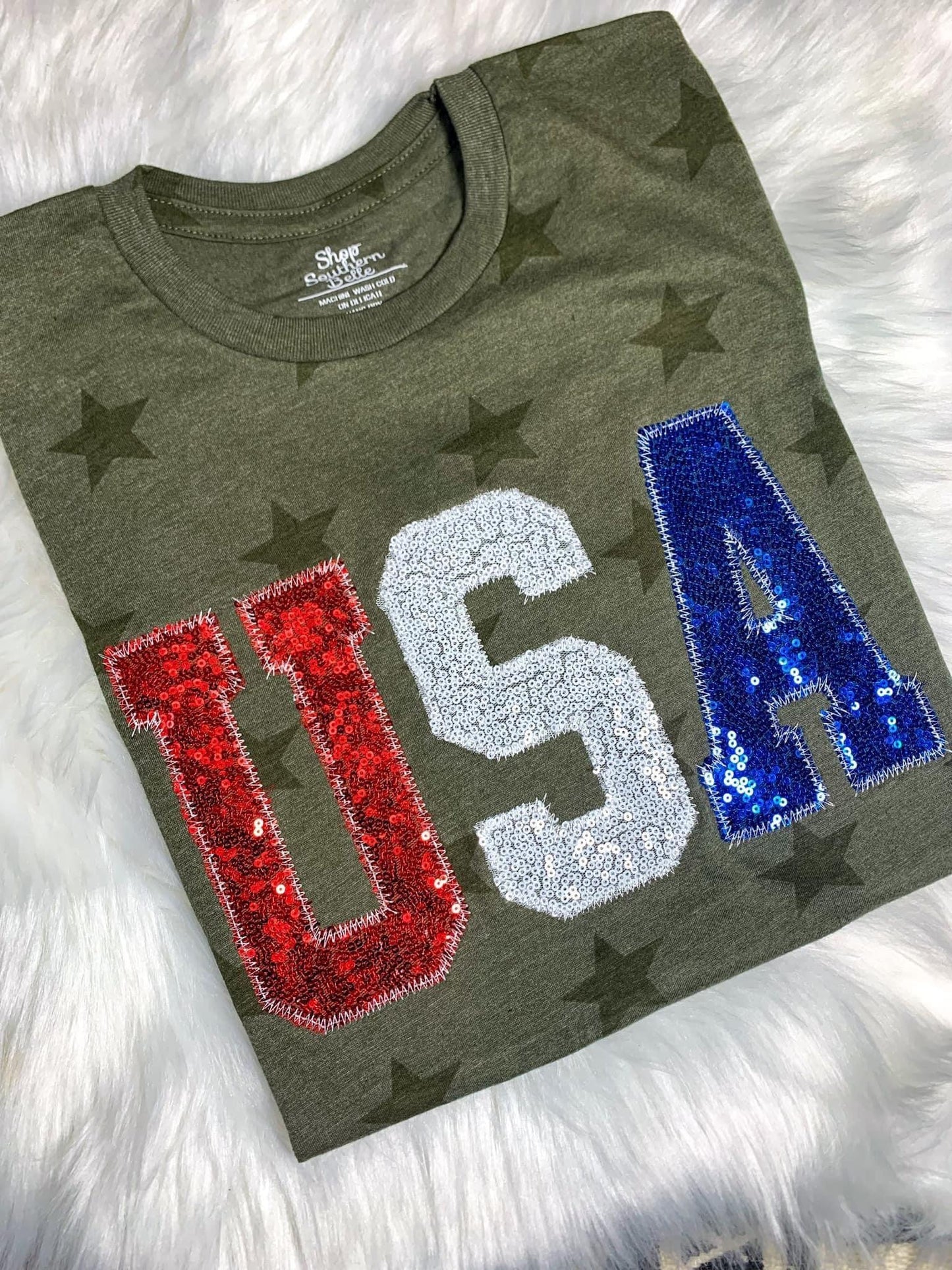 USA Sequin Star Tee