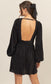 V-Neck Pleated Backless Dress