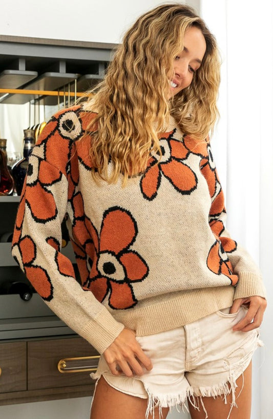 Flower Pattern Sweater