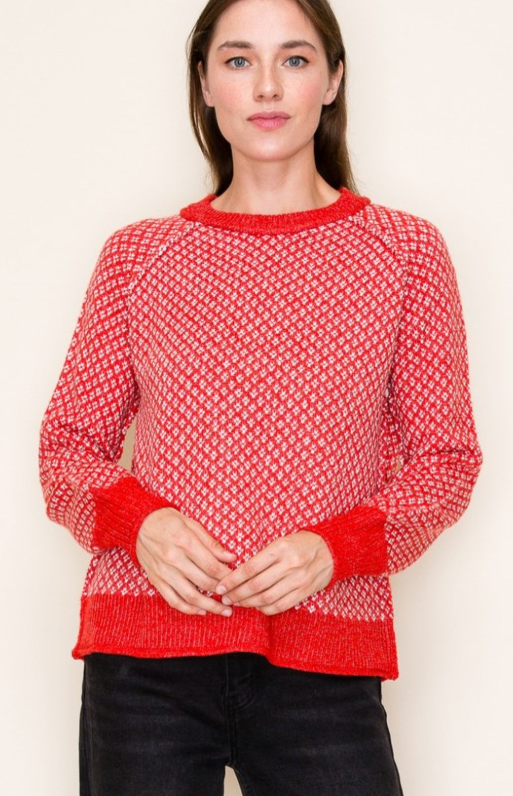 Textured Balloon Sleeve Sweater