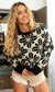 Black and Ivory Flower Sweater