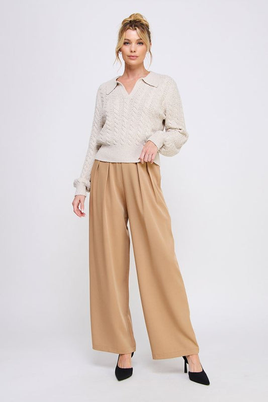 Palazzo Pleated Pants