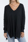 Hi-Low Hem Front Seam Sweater