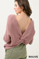 Twist Open Back Sweater - Mauve