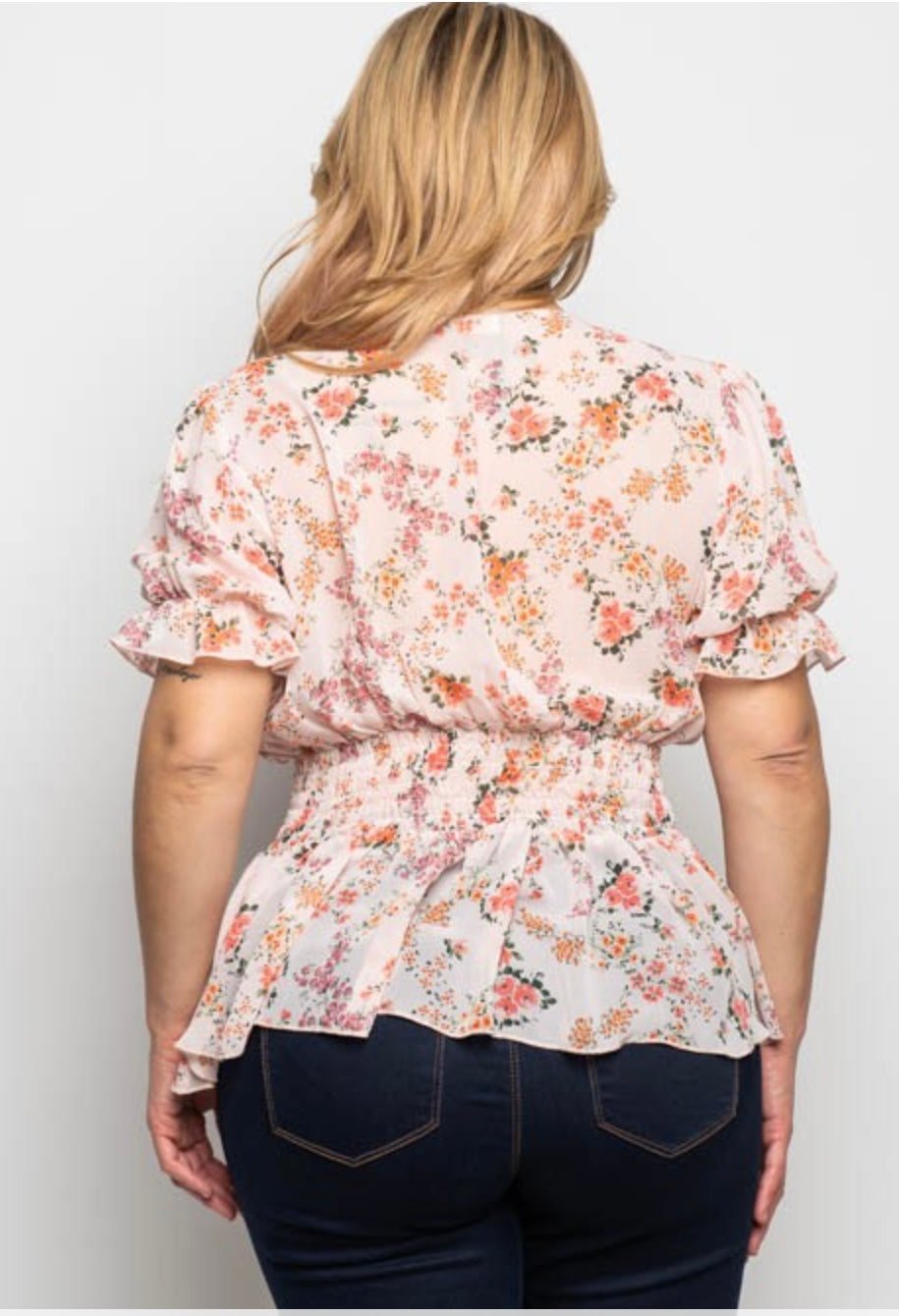 Floral Peplum Blouse